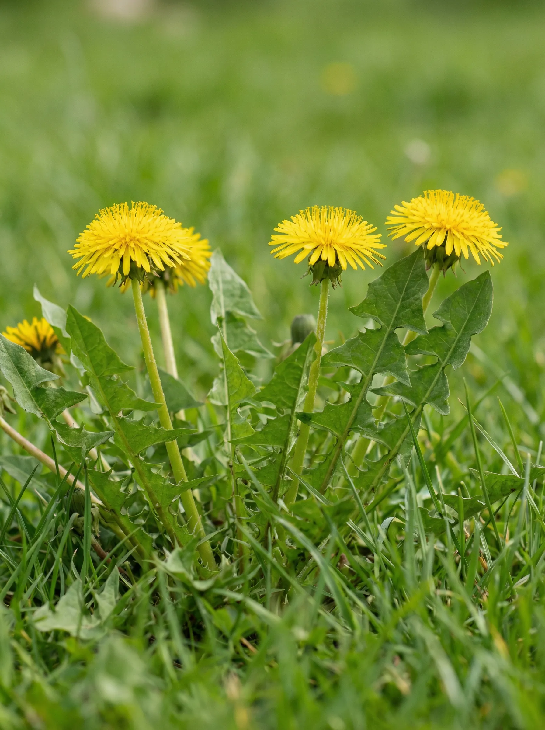 Dandelion growing in a field
